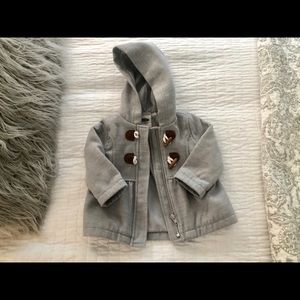 Heather Gray Old Navy 6-12M Pea Coat W/Toggles